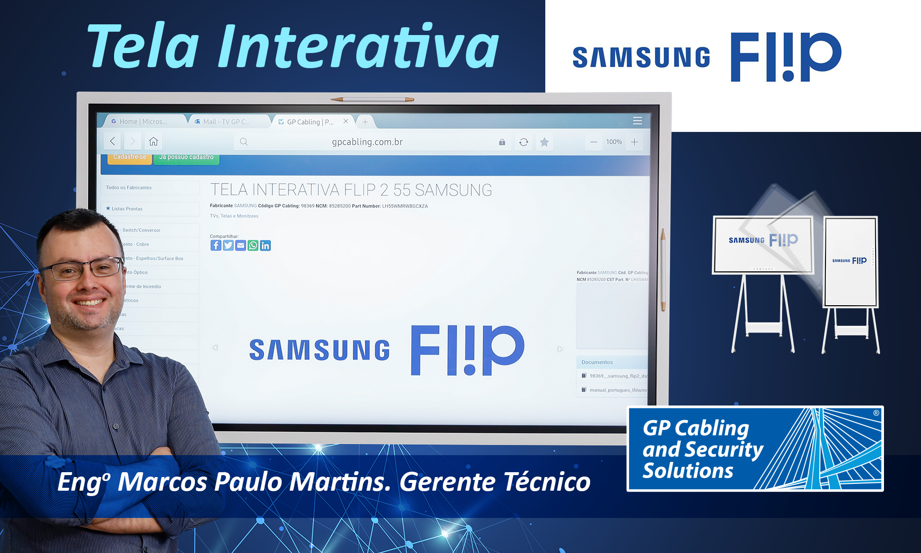 TELA INTERATIVA FLIP 3 65 SAMSUNG